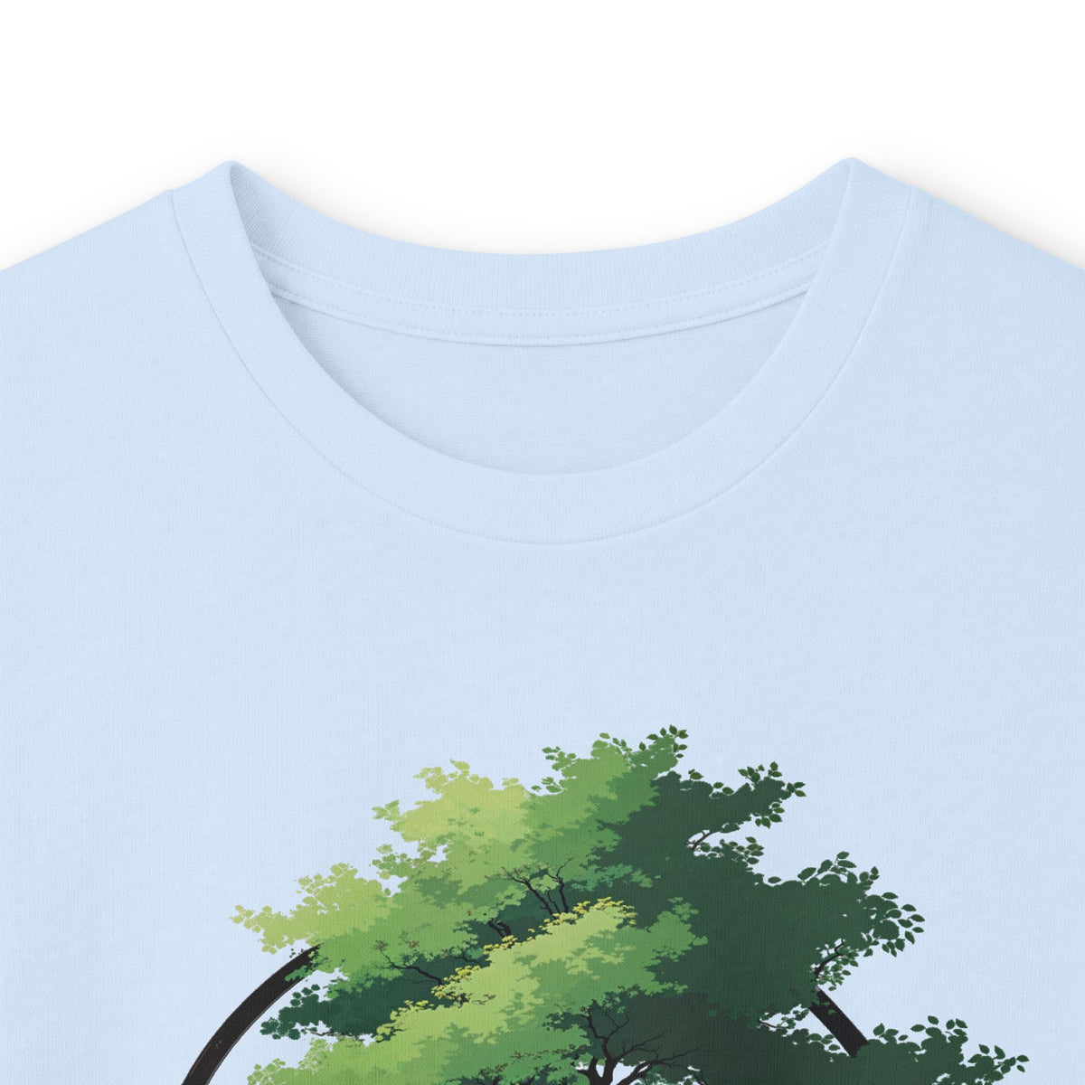 Light Blue | The Zen Tree Long Sleeve Tee, folded view