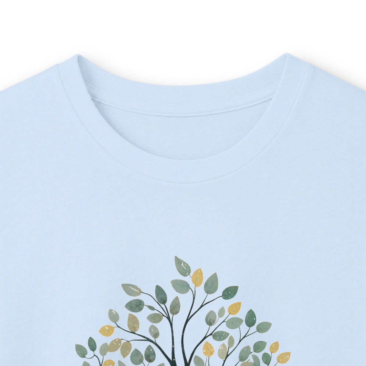 Light Blue | The Story Tree Long Sleeve Tee, folded view