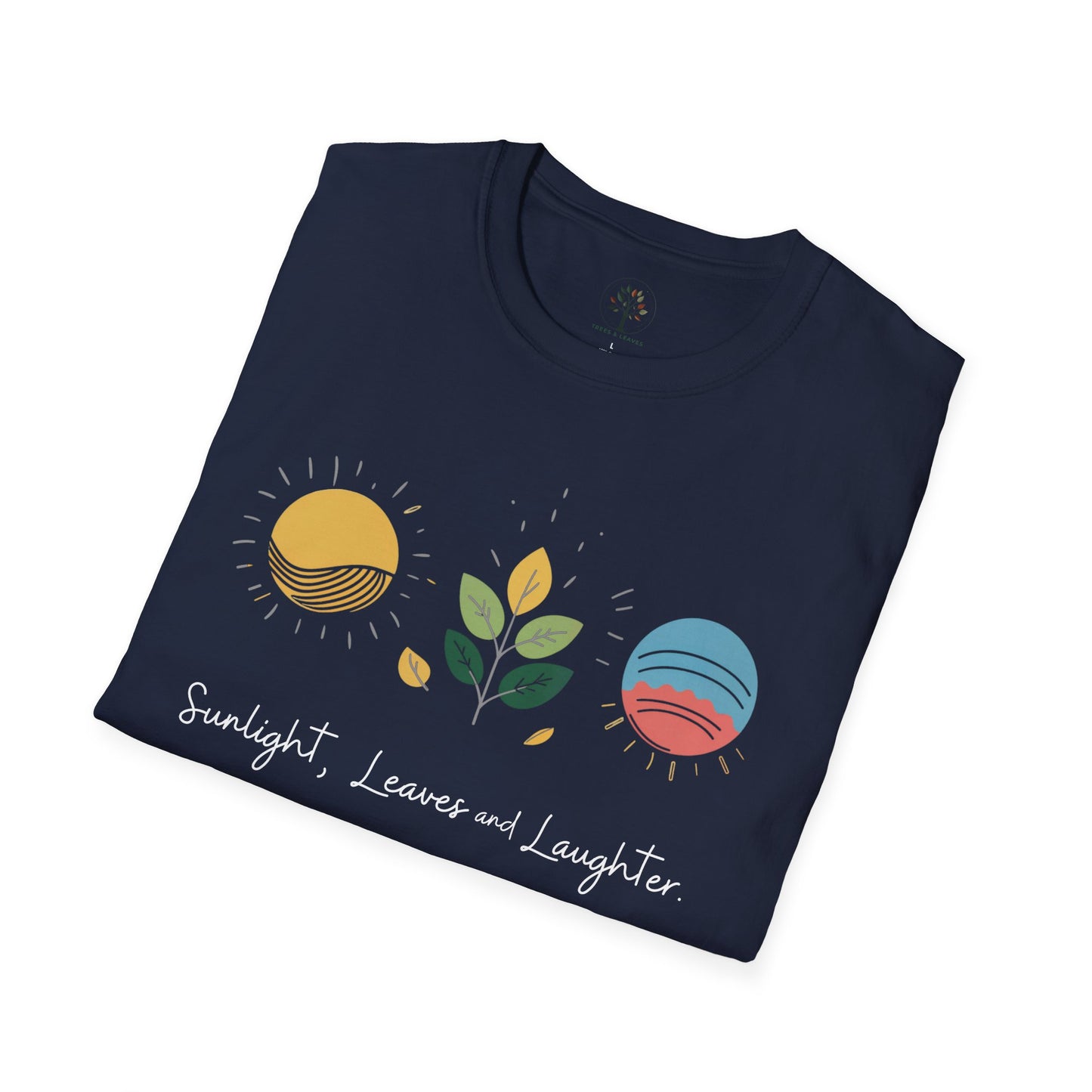 Navy | Sunlight, Leaves, and Laughter, folded view