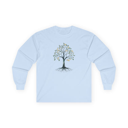 Light Blue | The Story Tree Long Sleeve Tee, front view