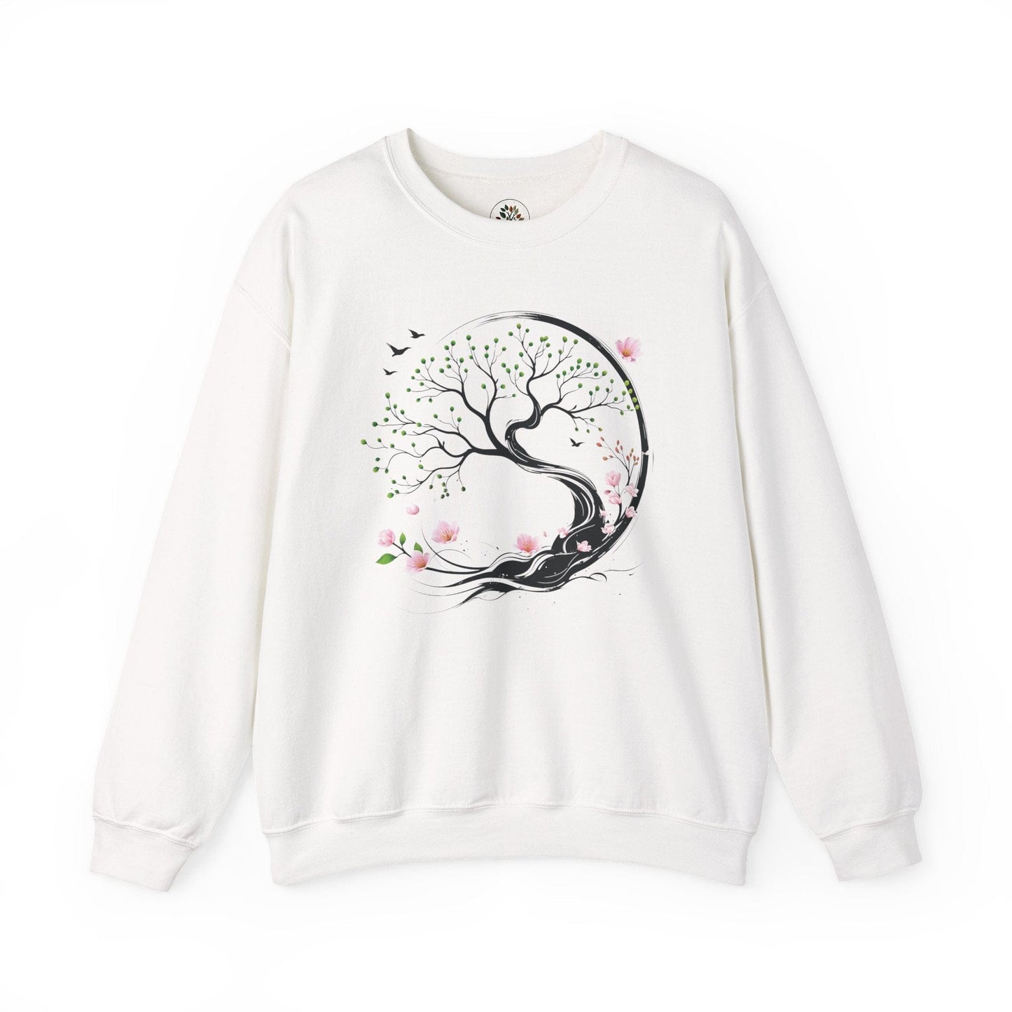 White | Unfolding Grace Sweatshirt, front view