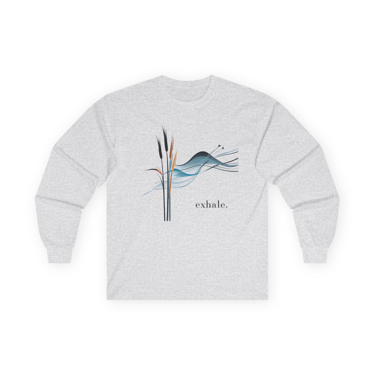 Ash | Exhale Long Sleeve Tee, front view