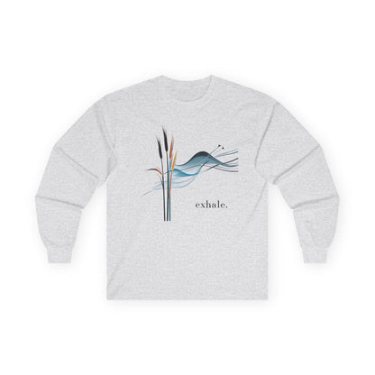 Ash | Exhale Long Sleeve Tee, front view