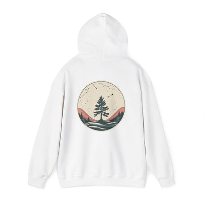 White | Rooted in Stars Hoodie, back view 2