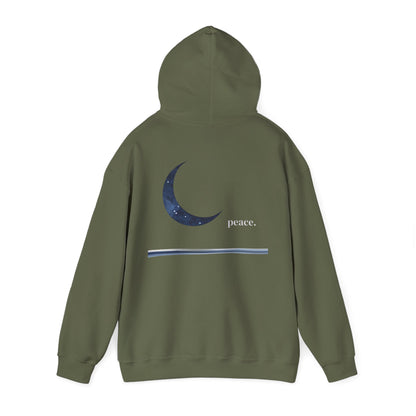 Military Green | Moonlit Peace Hoodie, back view 2