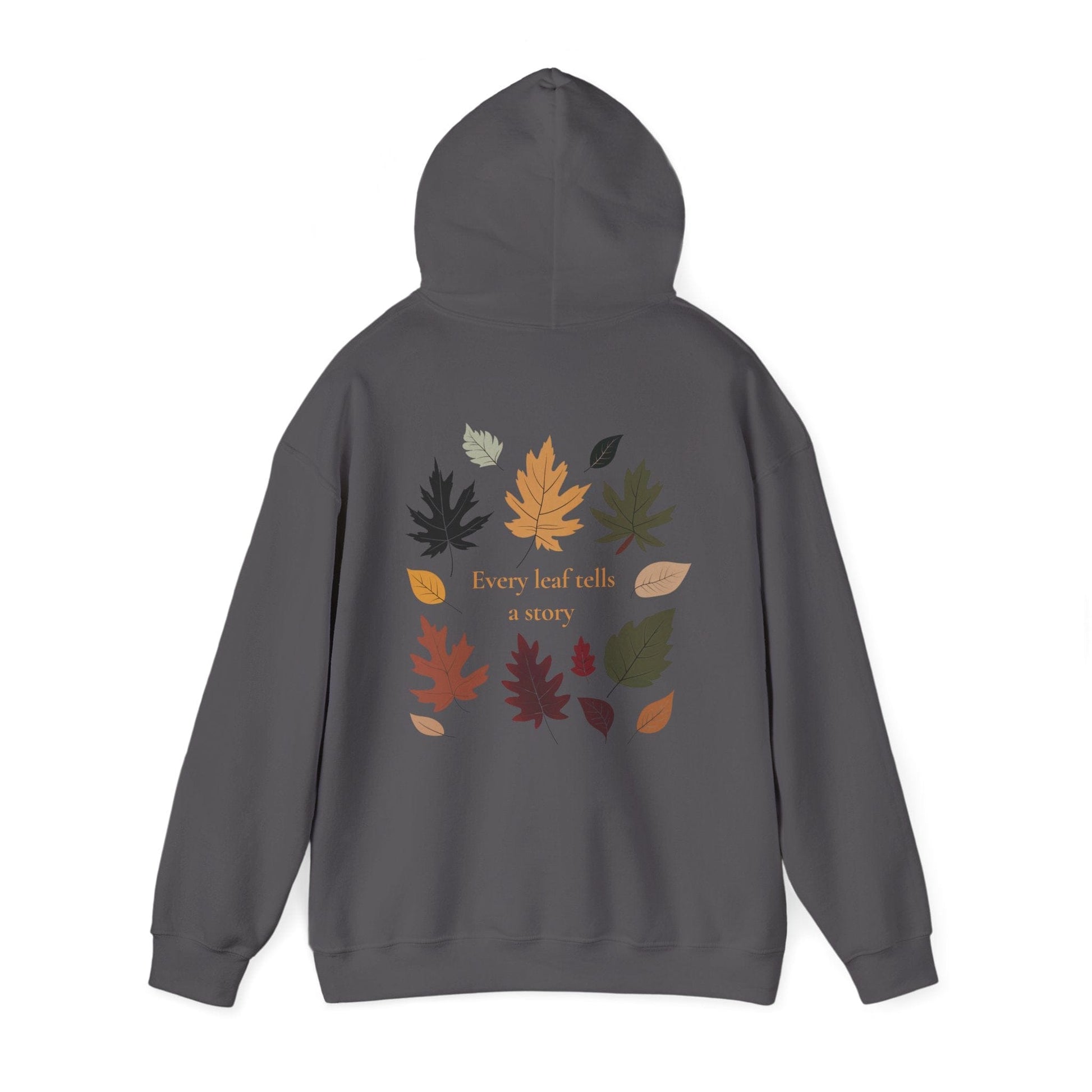 Charcoal | Every Leaf tells a STORY Hoodie, back view 2