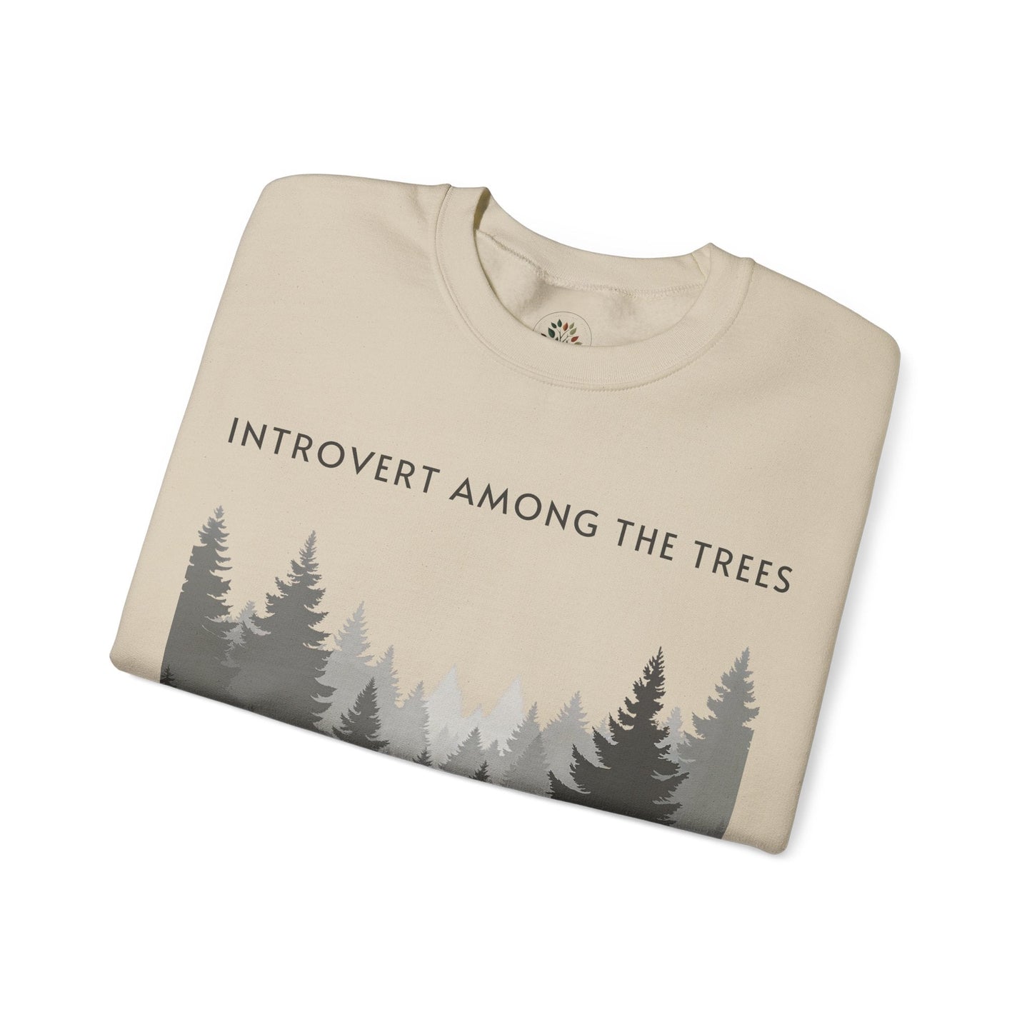 Sand | Introvert Among the Trees Sweatshirt, folded view