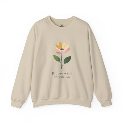 Sand | Bloom with intention Sweatshirt, front view