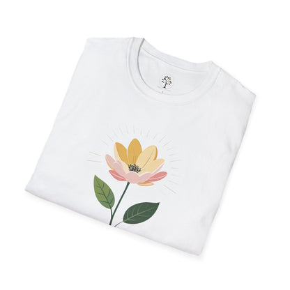White | Bloom with Intention, folded view