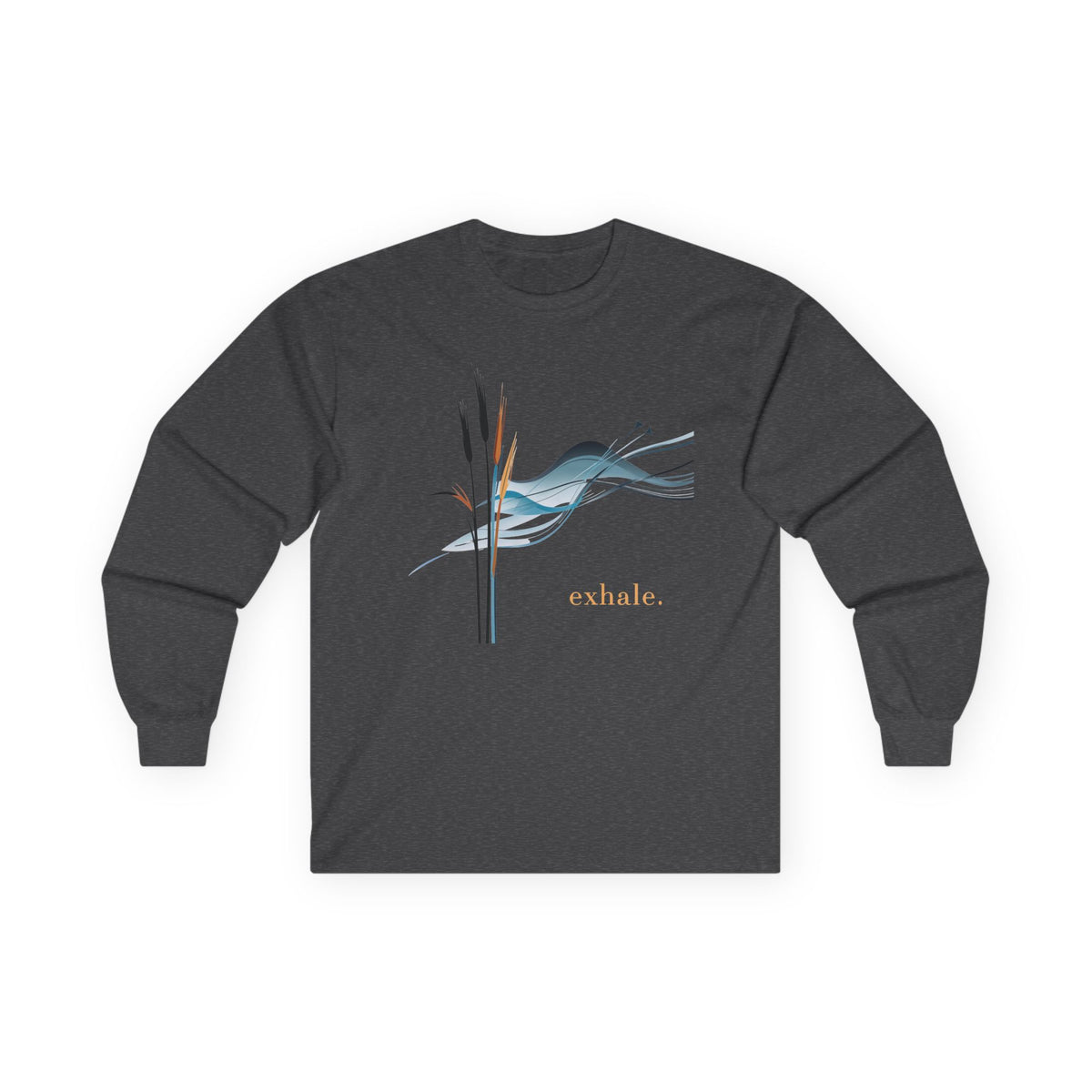 Dark Heather | Exhale Long Sleeve Tee, front view