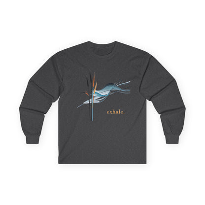 Dark Heather | Exhale Long Sleeve Tee, front view