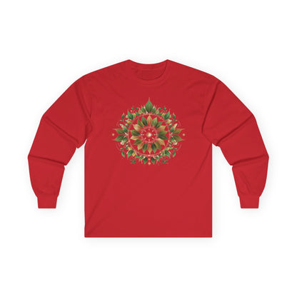 Red | Eclipse Garden Long Sleeve Tee, front view