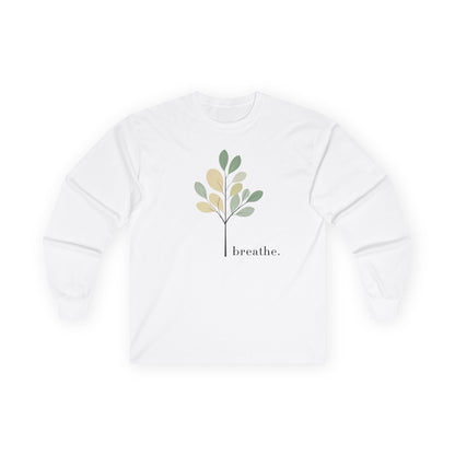 White | Breathe Long Sleeve Tee, front view