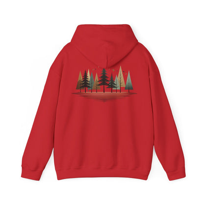 Red | Forest Rhythm Hoodie, back design view