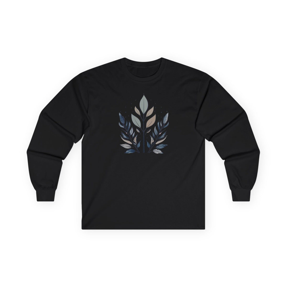 Black | Flourish Long Sleeve Tee, front view