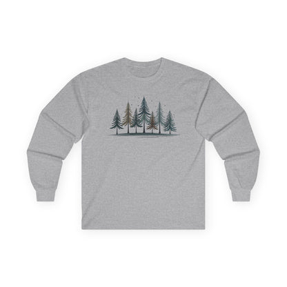 Sport Grey | Silent Pines Long Sleeve Tee, front view