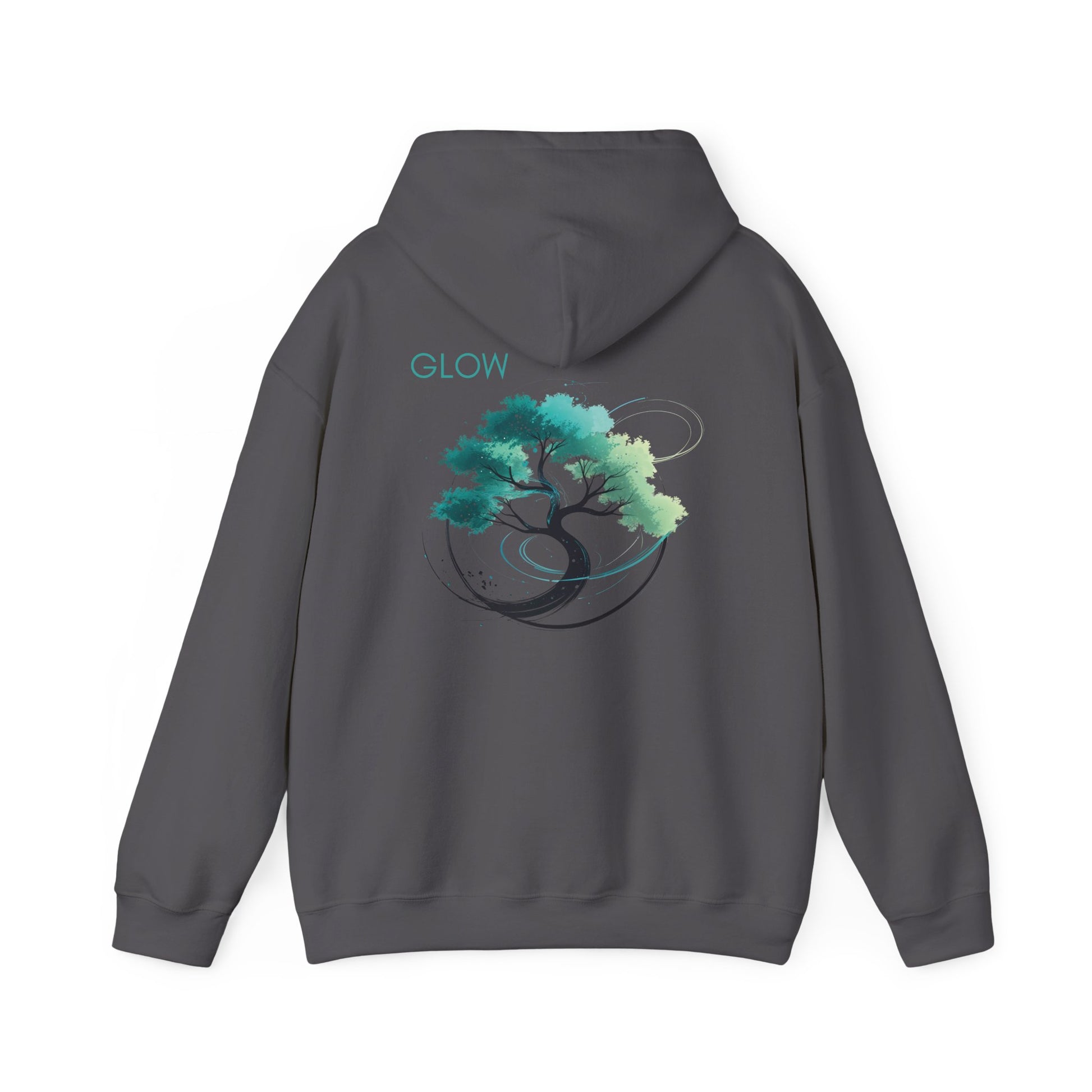 Charcoal | Glow Hoodie, back design view