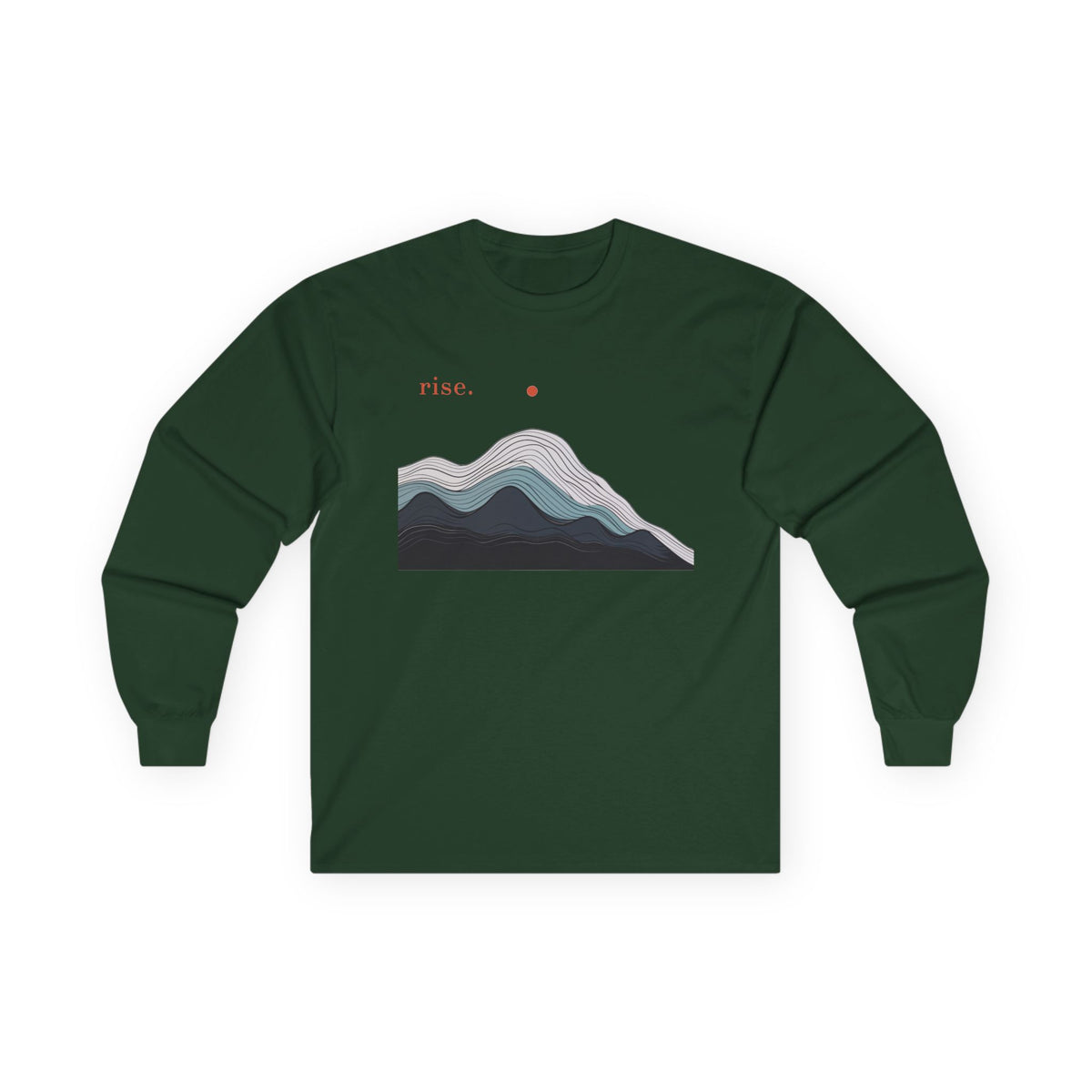 Forest Green | Rise Long Sleeve Tee, front view