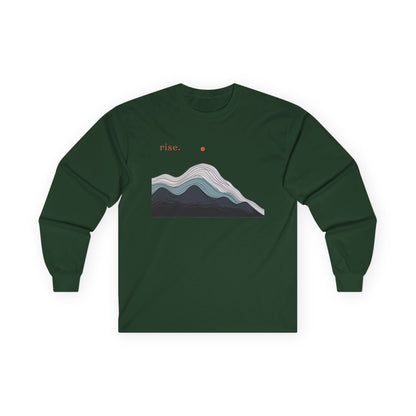 Forest Green | Rise Long Sleeve Tee, front view