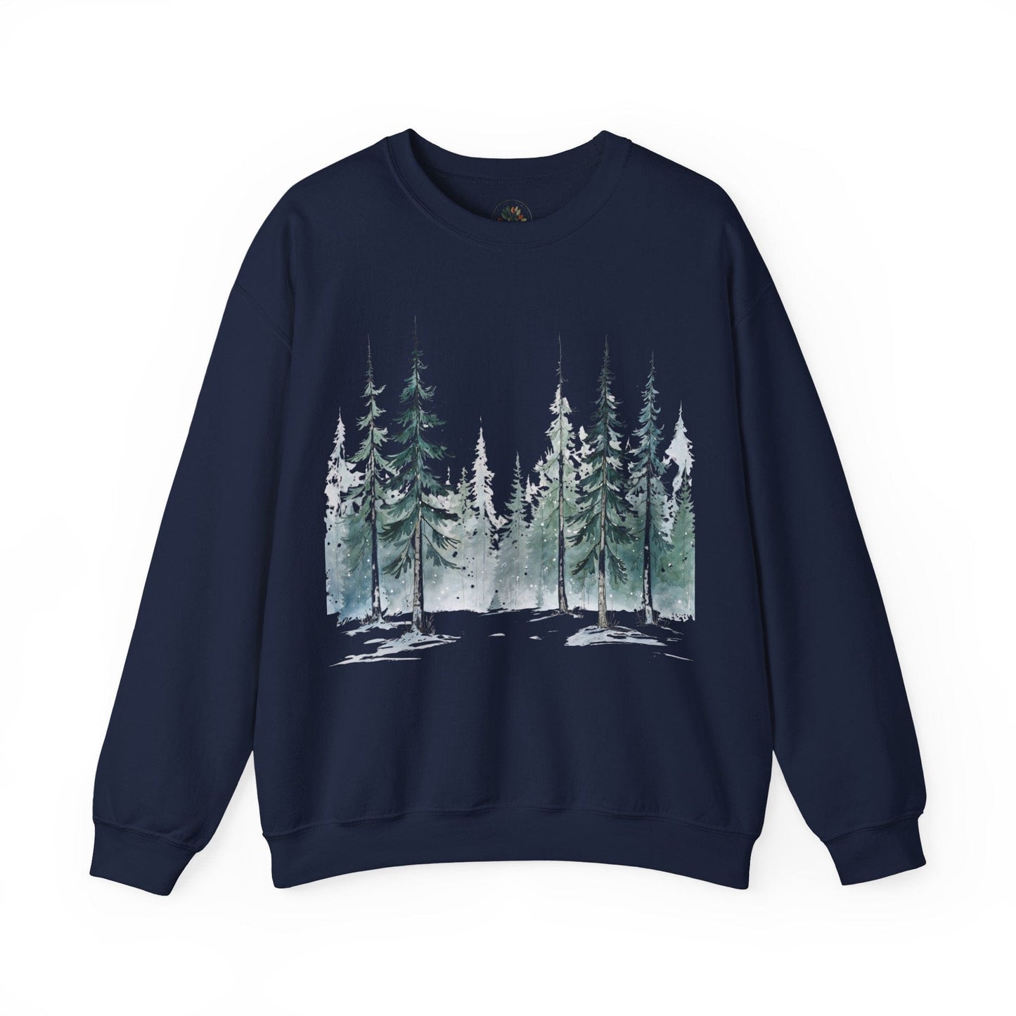 Navy | Snowfall Forest Sweatshirt, front view