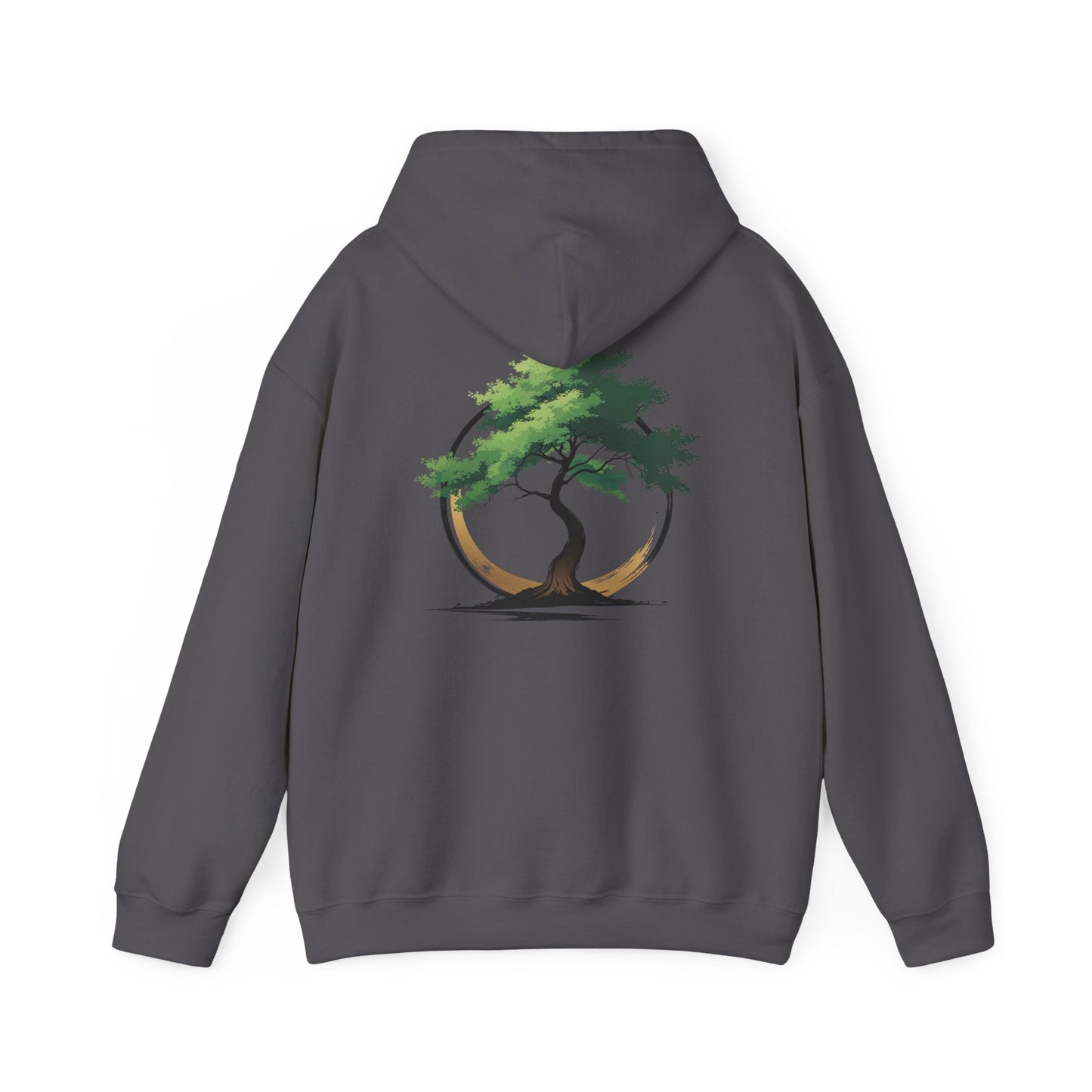 Charcoal | The Zen Tree Hoodie, back design view