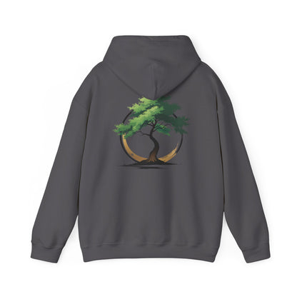 Charcoal | The Zen Tree Hoodie, back design view