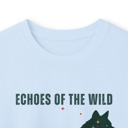 Light Blue | Echoes of the Wild Long Sleeve Tee, folded view