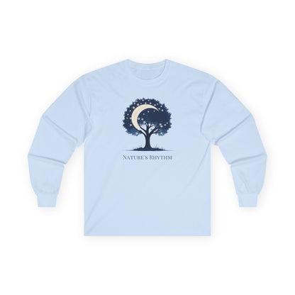 Light Blue | Nature's Rhythm Long Sleeve Tee, front view