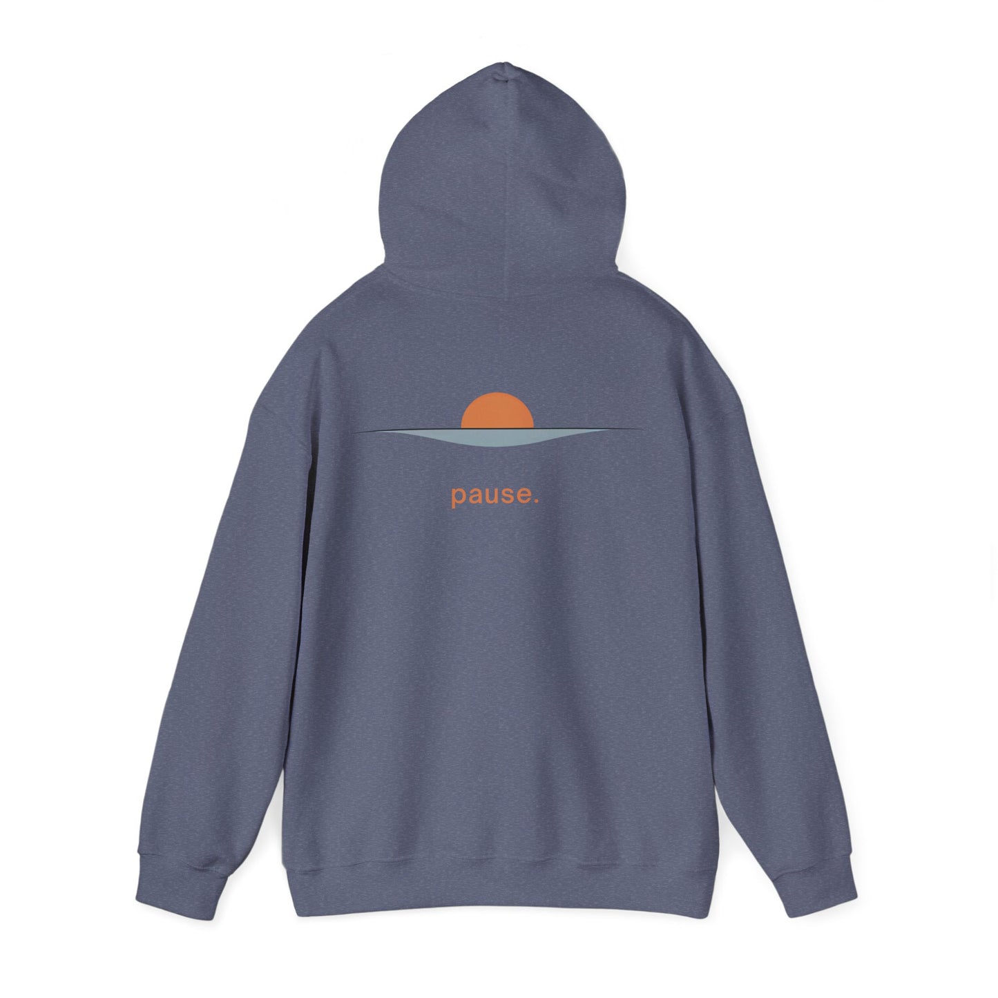 Heather Navy | Pause Hoodie, back view 2