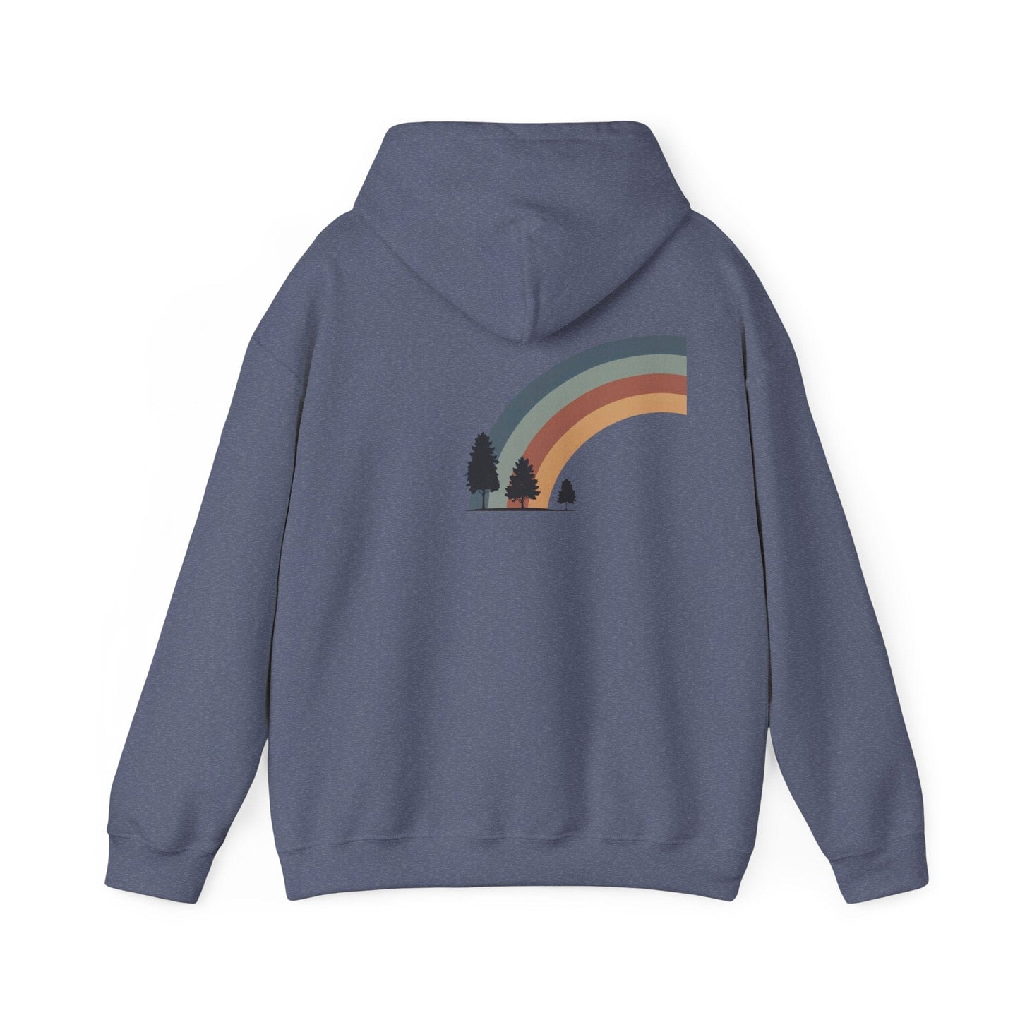Heather Navy | Horizon Arch Hoodie, back design view