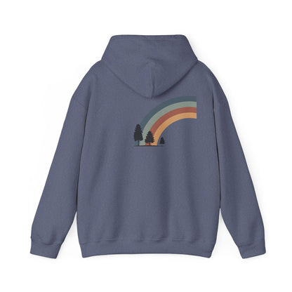 Heather Navy | Horizon Arch Hoodie, back design view