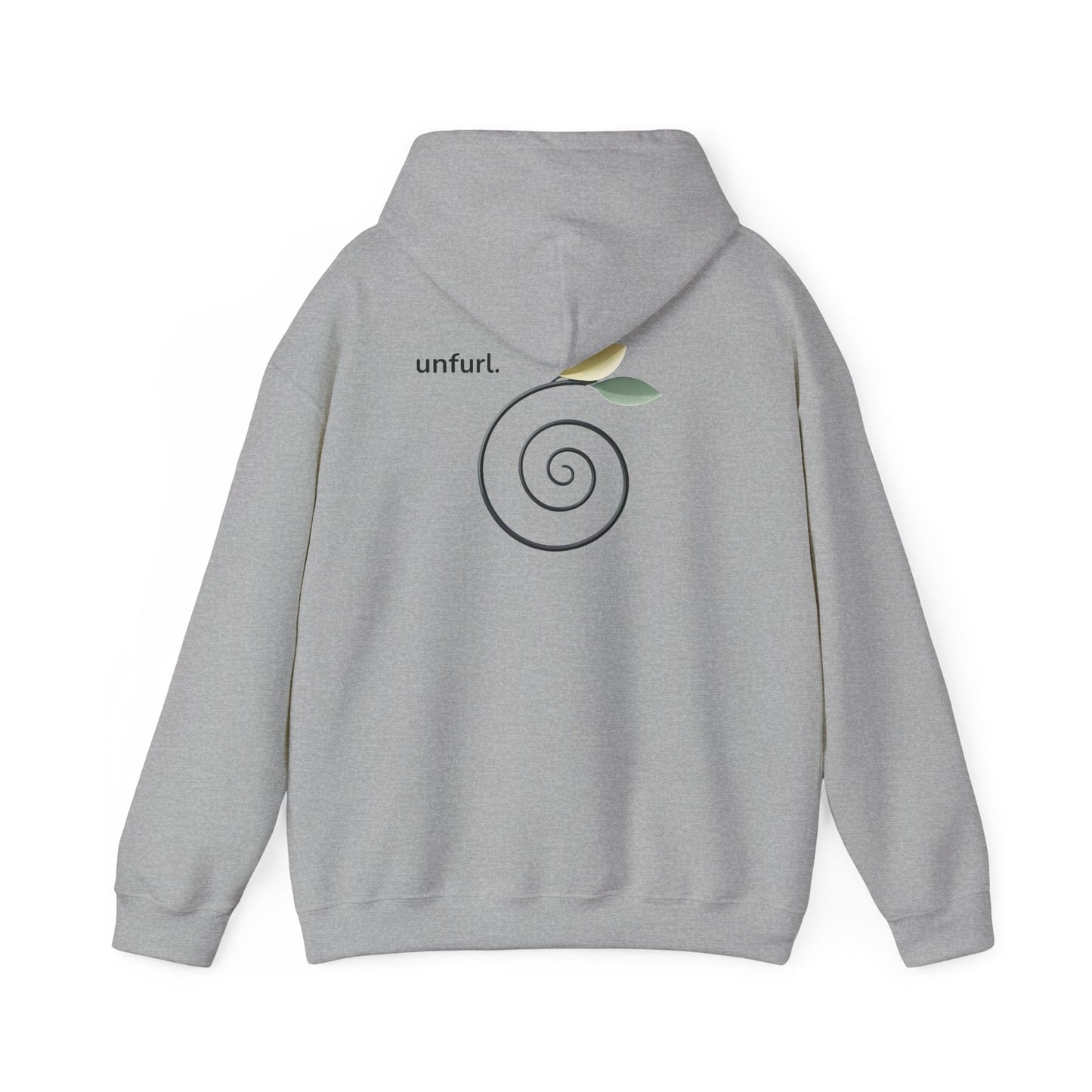 Sport Grey | Unfurl Hoodie, back design view