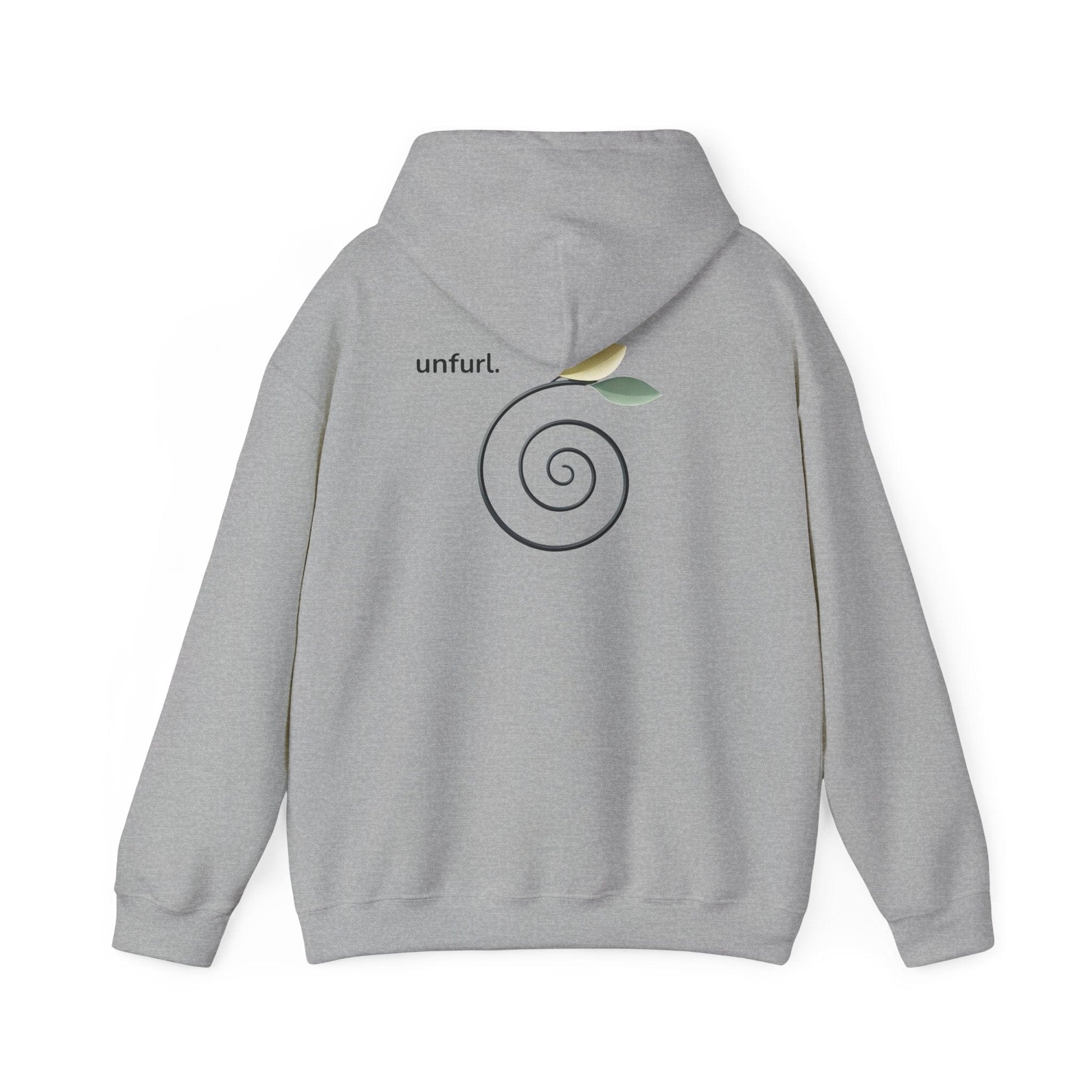 Sport Grey | Unfurl Hoodie, back design view