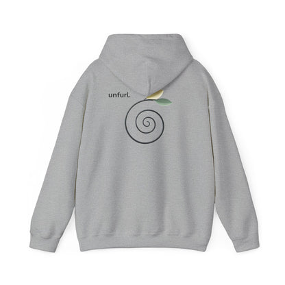 Sport Grey | Unfurl Hoodie, back design view