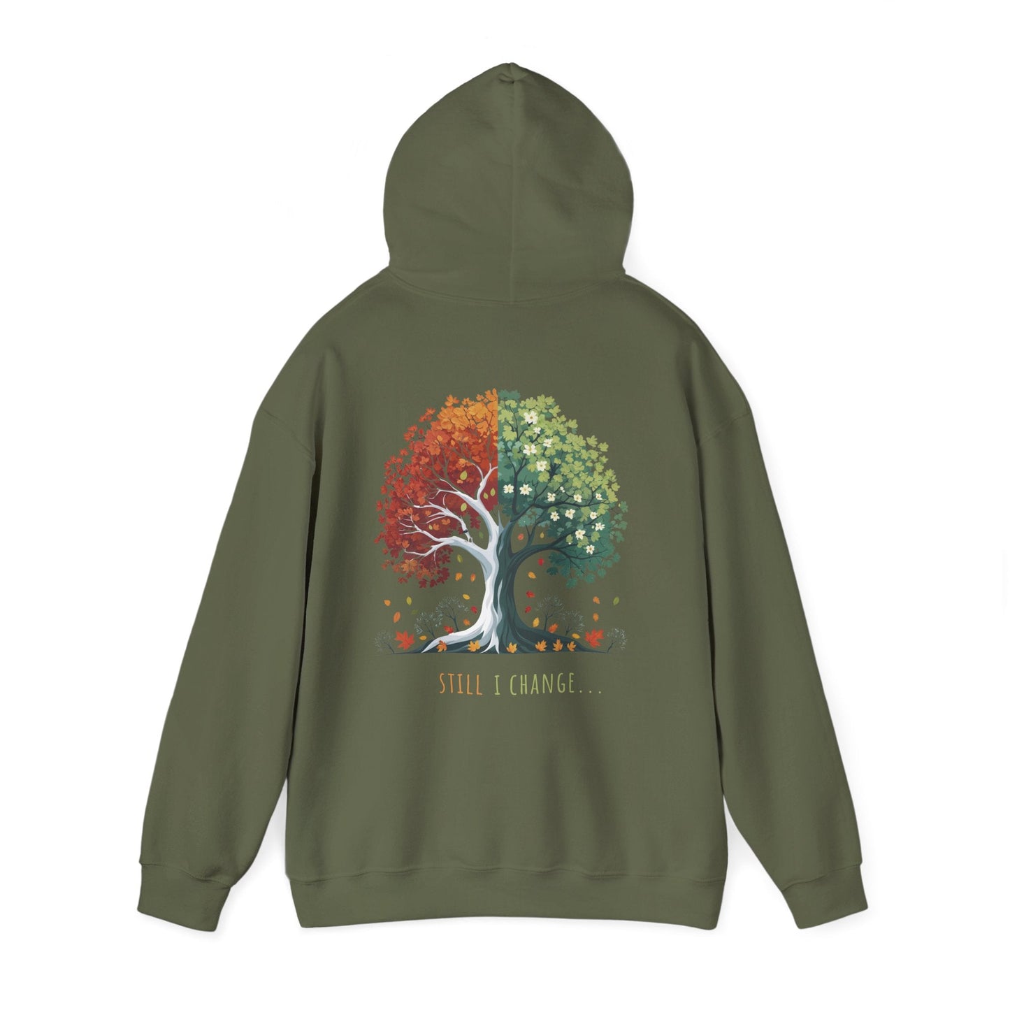 Military Green | Still I Change Hoodie, back view 2