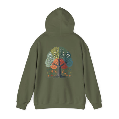 Military Green | Circle of Seasons Hoodie, back view 2