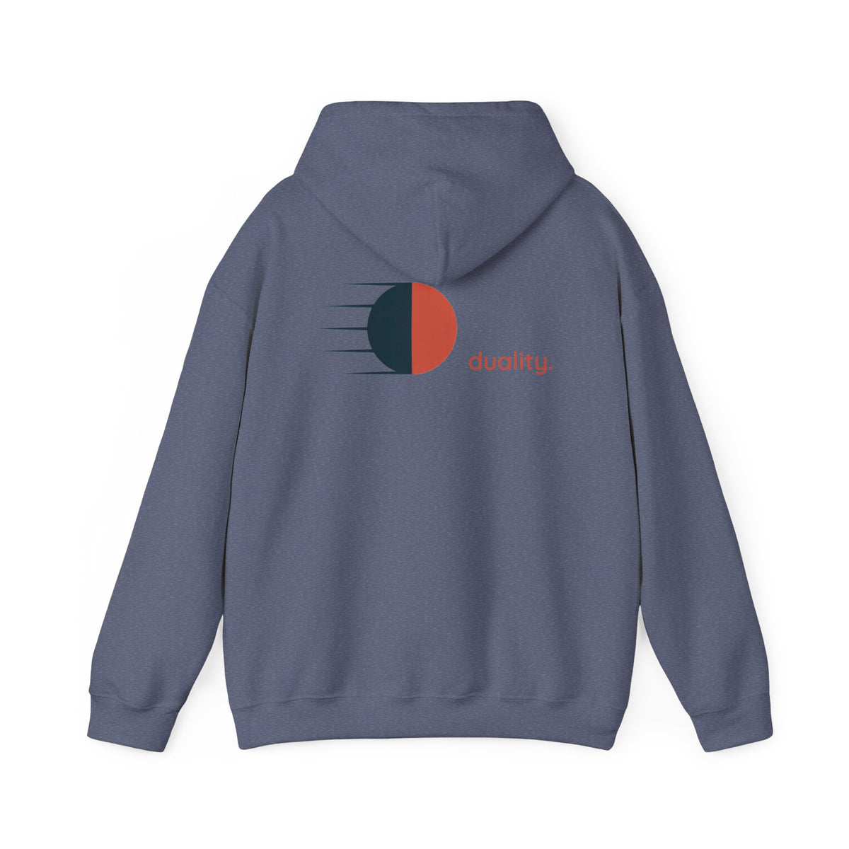 Heather Navy | Duality Hoodie, back design view