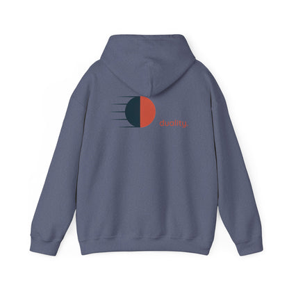 Heather Navy | Duality Hoodie, back design view