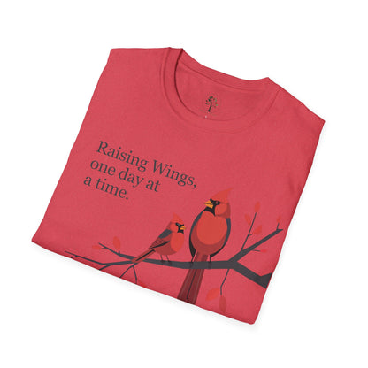 Heather Red | Raising Wings, One day at a time, folded view