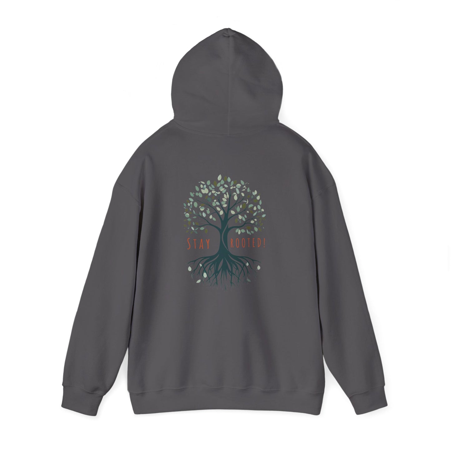 Charcoal | Stay Rooted! Hoodie, back view 2