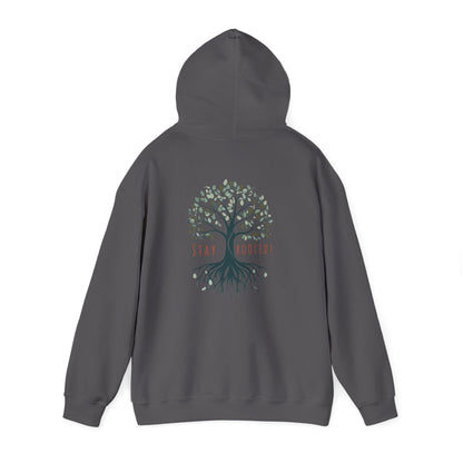 Charcoal | Stay Rooted! Hoodie, back view 2