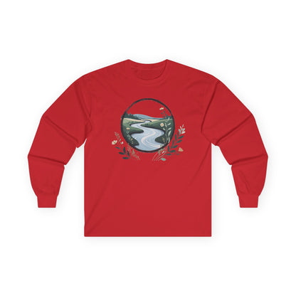 Red | River of Grace Long Sleeve Tee, front view
