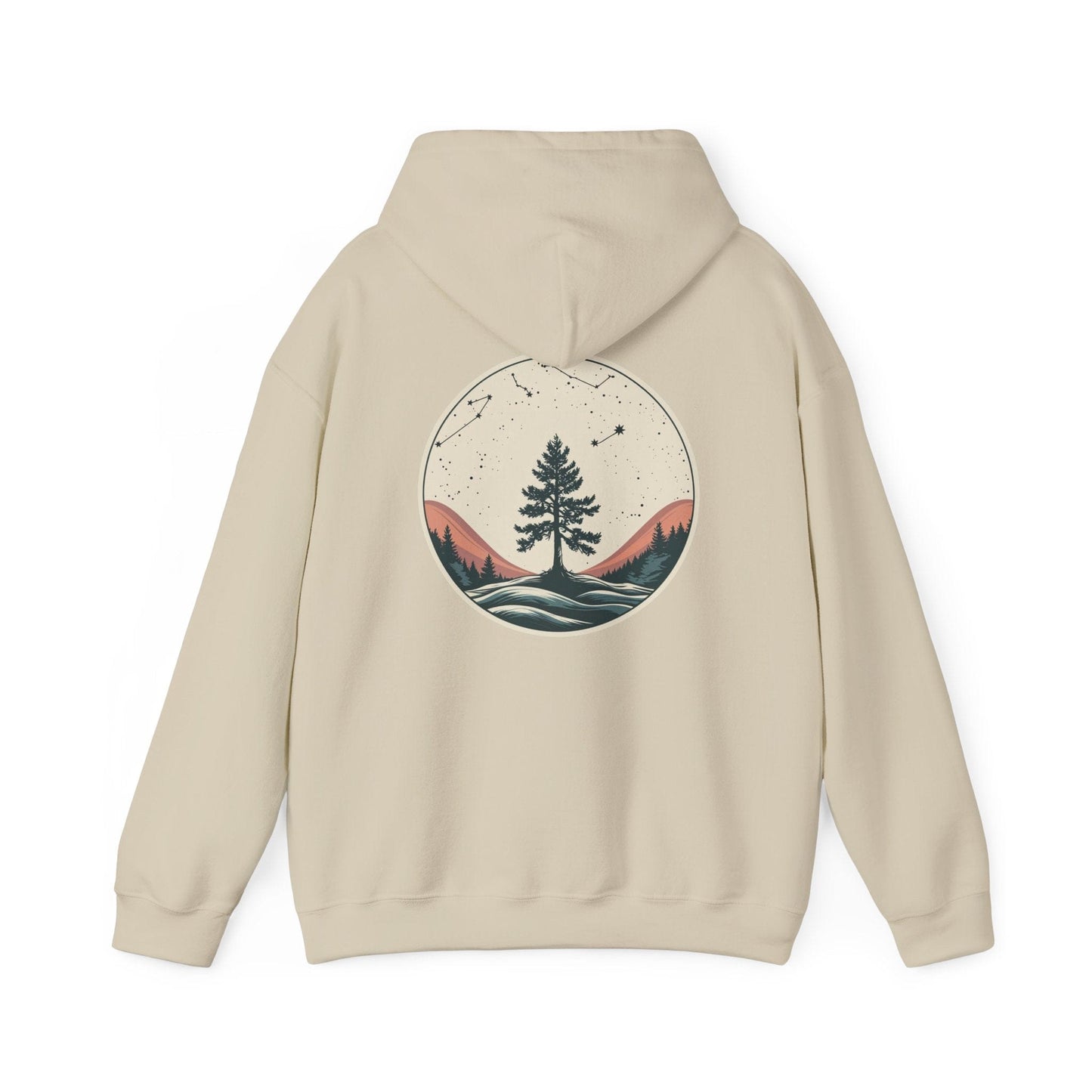 Sand | Rooted in Stars Hoodie, back design view