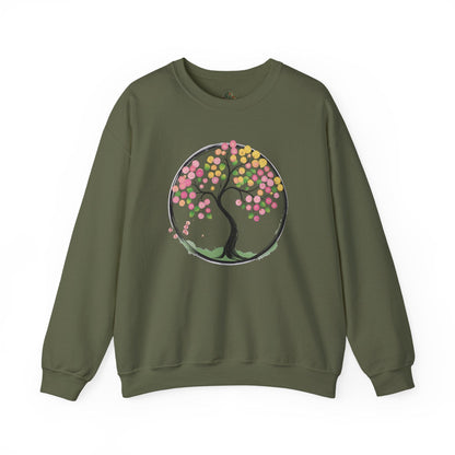 Military Green | Joy in Bloom Sweatshirt, front view