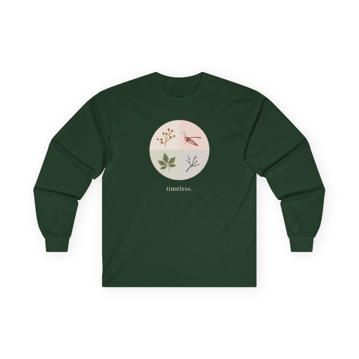 Forest Green | Timeless Long Sleeve Tee, front view