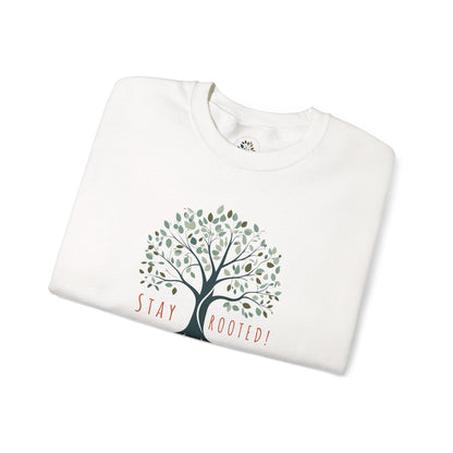 White | Stay Rooted! Sweatshirt, folded view