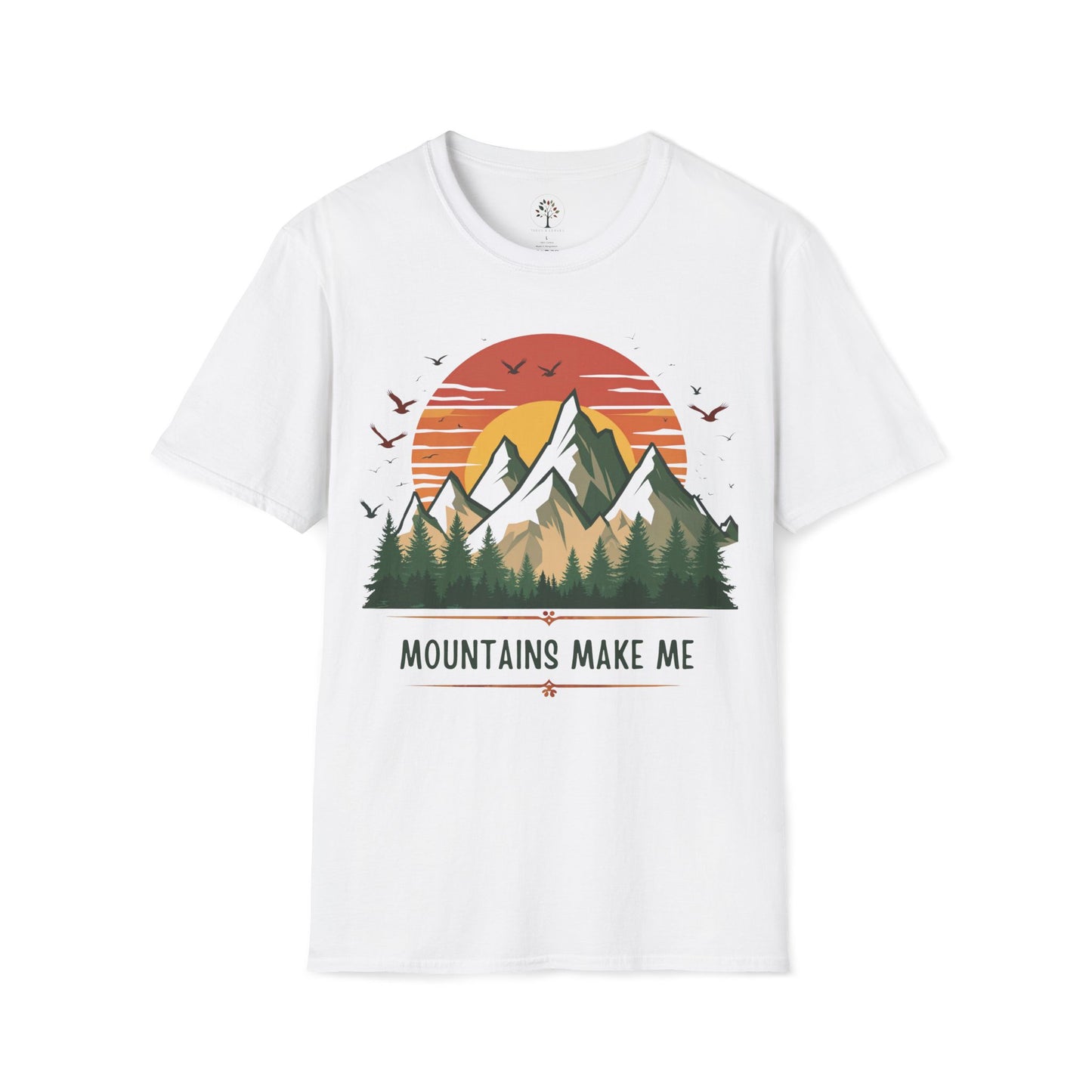 White | Mountains Make Me, front view