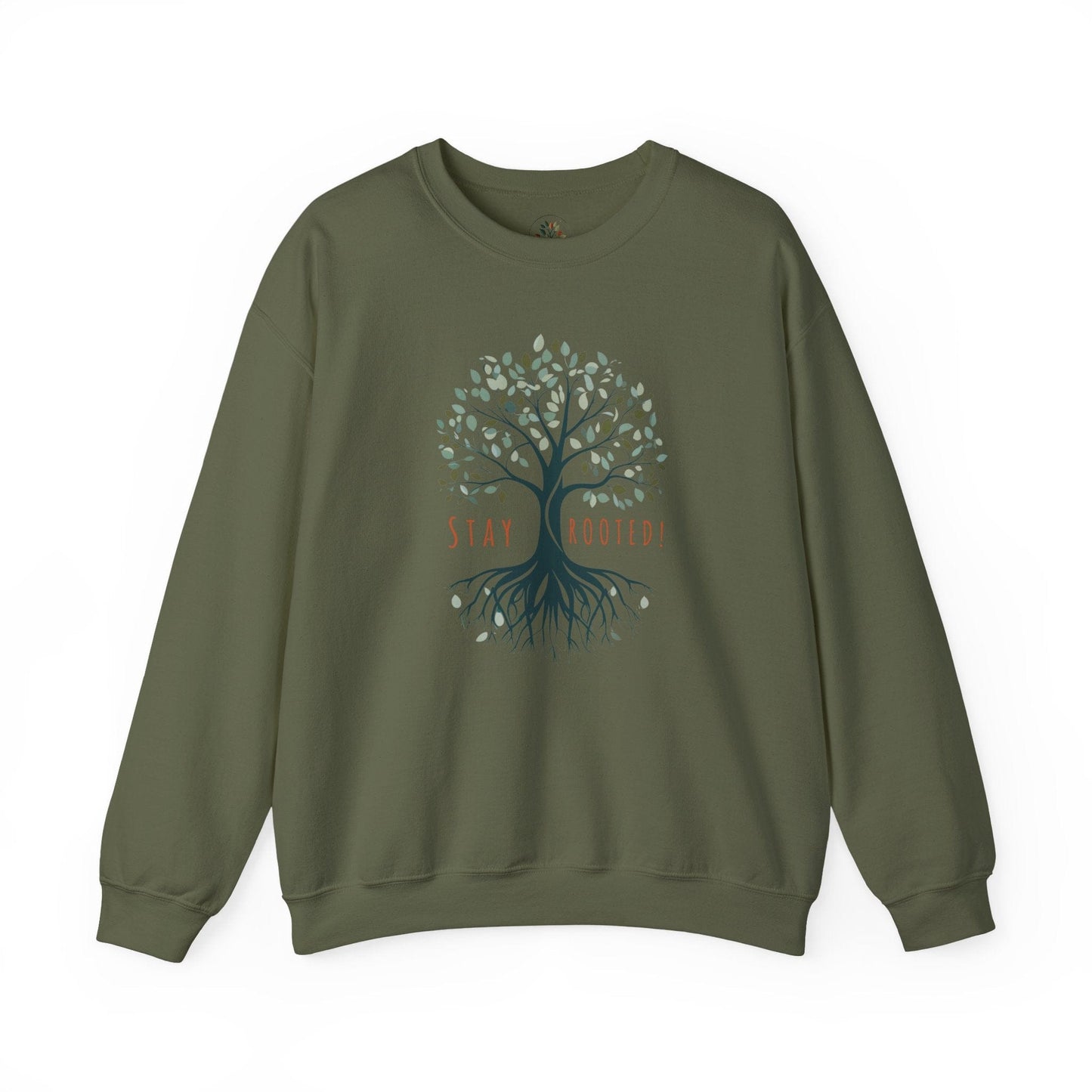 Military Green | Stay Rooted! Sweatshirt, front view