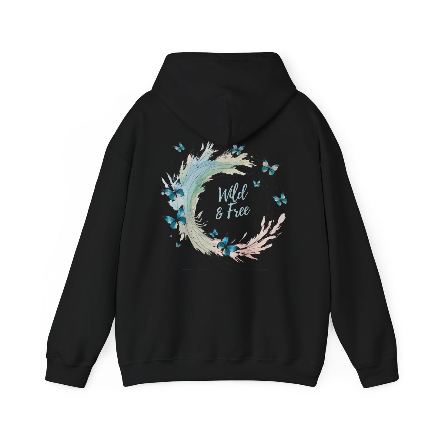 Black | Wild & Free Hoodie, back design view