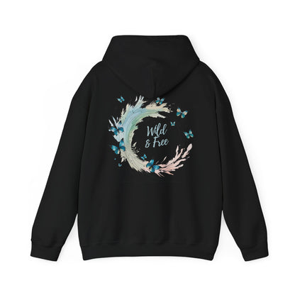 Black | Wild & Free Hoodie, back design view
